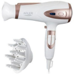 Adler juuksekuivati AD 2248, 2400 W, 3 temperatuuri seadistust, ioonifunktsioon, difuusori otsik, valge