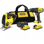 Stanley T&ouml;&ouml;riistakomplekt SFMCK212D2S-QW, 18V, 2,0Ah, akutoitel, professionaalne, LED valgustus, laadimisindikaator