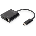 Digitus USB-Type-C Gigabit Ethernet adapter DN-3027, 1 Gbps, USB-C pordid, toite edastamine