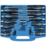Satra Kruvikeerajate komplekt S-S12PC, 12 tk, sirge k&auml;epide, PH0, PH1, PH2, PH3, PH4, SL3, SL5, SL6, SL8