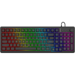 Savio Galaxis m&auml;nguklaviatuur, USB, QWERTY, US English, must, RGB LED taustvalgus, 103 klahvi, 1.5m kaabel