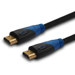 Savio CL-49 HDMI-kaabel, 5m, A-t&uuml;&uuml;pi, 1.4, 30AWG, 5.5mm, nailon, must/sinine, 4K, ARC, Ethernet