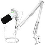 Maono PD200XS mikrofon valge, kardioidne, 40Hz-16kHz, 24-bit/48kHz, RGB, XLR, USB