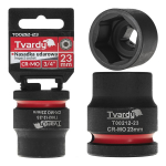 Impact socket Tvardy T00212-23 3/4" 6PT 23mm CR-MO
