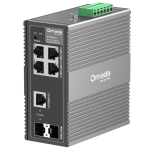 TP-Link IES206G v&otilde;rgul&uuml;liti Omada Industrial 6&times; Gigabit 10/100/1000 Mbps Easy Managed 4&times; RJ45 1&times; RJ45/SFP combo 1&times; SFP VLAN QoS STP/RSTP t&ouml;&ouml;stusdisain -40&ndash;75 &deg;C DIN/lukk Must