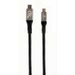 Gembird Kaabel CCBP-USB3-CMCM100-1.5M 1.5 m, 20 Gbps, 100 W, 2 USB-C pistikud, must, puuvillane punutis