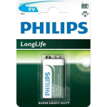 Philips Aku 6F22L1B/10, 9 V, 0,0385 kg, tsink-s&uuml;sinik, pikk t&ouml;&ouml;iga, ei sisalda raskemetalle