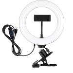 Puluz 20 cm Ring Light for Vlogging with Monitor Clip, Phone Holder, and Color Temperature Adjustment (Black)