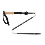 Trekking poles 'Micro-Fold', Origin Outdoors, R020180, 120-135 cm, melni, viegls alumīnijs, ergonomisks korķa rokturis
