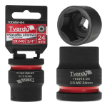 Impact socket Tvardy T00212-24 3/4" 6PT 24mm CR-MO