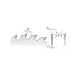Laminaadi t&auml;pset l&otilde;ikamist 250x3,2/2,2x30 Z60 a=10&deg;, CMT, 285.060.10M, 2/2, b=15&deg; ATB