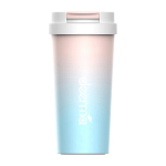 Deerma DEM-NU90 traadita kaasaskantav 2-in-1 blender ja isoleeritud kruus 300 ml 50 W 1500 mAh aku USB-C laadimine kuni 6 t soojuse s&auml;ilitamine 4-teraseline segamine 18000 p/min vahetatavad kaaned automaatne v&auml;ljal&uuml;litus valge-sinine-roosa gradient