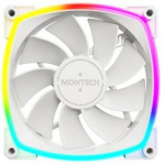 Montech Korpuse ventilaator RX120PWMWHITE, 120 mm, 4-pin, 720-1760 RPM, 27 dB, 59 cfm, Valge, RGB valgustus