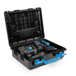 Hogert Juhtmeta nurklihvija HT2E282-B24AG 125 mm 18 V, harjadeta mootor, 10 000 RPM, 2x 4 Ah aku, 4 A laadija