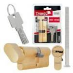 Tvardy Luku silinder koos nupuga T01352, 30/40G mm, 3 v&otilde;tit, alumiinium, messing, 50000 ts&uuml;klit, kinnituskruvi kaasas
