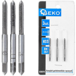Geko Taps MODEL G38315, M3x0,5mm, 3 tk, HSS, DIN 352, sisemise keermestamise jaoks