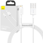 Baseus Superior Series Kaabel USB to Lightning CALYS-A02, 1m, 2.4A, 480MB/s, ABS+TPE, valge