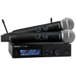Shure SLXD24D+E/58, kahekordne digitaalne juhtmevaba s&uuml;steem, 470 - 606 MHz, 24 bitti, 118 dB, 2 kanalit, aku t&ouml;&ouml;aeg 8 h