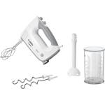 Bosch K&auml;si mikser MFQ 36440, 450 W, 5 kiirus, 1.3 m kaabel, valge-hall, Turbo režiim, plastkorpus
