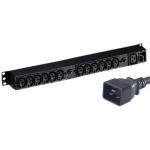 Eaton FlexPDU 12xIEC EFLX12I, 12xC13, 1xC19, 1U, C20, must, paigaldus: alus, riiul, sein