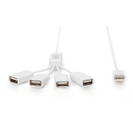 Digitus USB keskpunkt, DA-70216, 4x USB A/F, 1x USB A, 1m, 480 Mbit/s, DC pesa