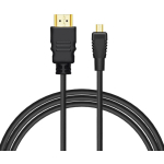 Savio CL-39 HDMI-kaabel, 1 m, A-t&uuml;&uuml;p (standard) D-t&uuml;&uuml;pi (mikro), must, 1.4, 4096x2160, ARC, Ethernet, kullatud kontaktid