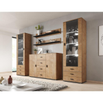 Cama Meble UNI LEF k&uuml;lgkapim&ouml;&ouml;bel, 1320x920x380mm, 4 sahtlit, 2 ust, 2 riiulit, Lefkas tamm/must