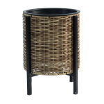 Puķu pods WICKER ar statīvu D28xH36cm, gai&scaron;i brūns 38205