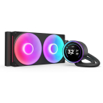 Nzxt CPU jahuti RL-KR28E-B2, 2 ventilaatorit, 140 mm, 98.61 cfm, 34.5 dB, RGB, LCD 69 x 69 mm, must