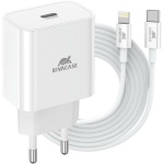 Rivacase laadija PS4101WD5WHITE, 110-240V, 1m, 1xUSB Type-C, kiire laadimine, universaalne