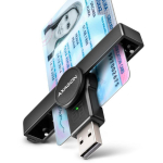 Axagon nutikas kaardilugeja CRE-SMPA, USB 2.0, 1 pesa, 5V, CE, RoHS, must, Plug and Play, LED indikaatorid