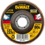 Dewalt Flap Disc DT30621-QZ 115 mm 80G, 1 tk, 0-15&deg; lihvimiseks, vastupidav tsirkooniumoksiid