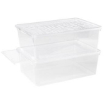 Nhg Ladustuskast 2989835, 385mm, 257mm, 133mm, l&auml;bipaistev, PP, taaskasutatav, kaanega