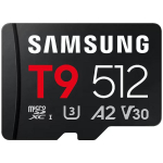 Samsung T9 microSD kaart MB-MH512T/WW, 512 GB, 200 MB/s, 130 MB/s, UHS-I, U3, V30, A2, veekindel, l&ouml;&ouml;gikindel