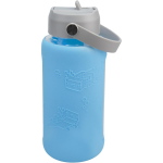 Paladone Veepudel PP16082MCF, 800ml, klaas/silikoon, sinine/hall, reljeefne silikoonist k&auml;epide, &uuml;lemine k&auml;epide
