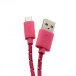Sbox USB kaabel USB-1031P, 1m, 480 Mbps, USB A M, microUSB M, p&otilde;imitud kaabel, roosa