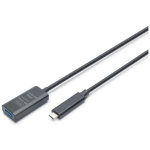 Digitus aktiivne USB 3.2 Gen2 10G pikenduskaabel DA-73113, 5m, 10 Gbps, 24 pin USB-C isane, 9 pin USB A emane