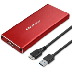 Qoltec 51831 SSD korpus, M.2, SATA, USB 3.0, 5Gb/s, 2TB, punane