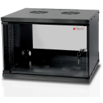 Techly I-CASE EL-1006B32 023592, seinakapp 19" 6U, 320mm, 50kg, IP20, klaasuksed, RAL9005