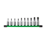 ⅜&Prime;UZGRIEŽŅU KOMPLEKTS AR TORX BITU UZGAĻIEM, 3/8" DRIVE TORX BIT SOCKET SET - 10 PC, 4932480564 MILWAUKEE