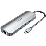 Vention USB keskjaam TOLHB, 1 RJ45, 1 USB-C, 3 USB 3.0, 0.1 kg, H&otilde;bedane