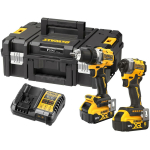 Dewalt 18V XR 2- t&ouml;&ouml;riista harjadeta komplekt DCK2051P2T-QW, 2 x 5Ah akud, 4A Laadija