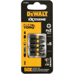 Dewalt FlexTORQ kruvikeeraja ots DT7994T-QZ PH2 25mm, 5 tk, kuumt&ouml;&ouml;deldud, l&ouml;&ouml;gikindel, pikem kasutusiga