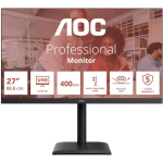 Aoc LCD monitor U27E4CV, 27", 3840 x 2160 pikslit, 400 cd/m&sup2;, 60 Hz, 4 ms, 2xHDMI, USB-C PD 90W, IPS, must