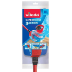 Vileda Mop 3Action Velour XL 140008, 130cm, must ja punane, mikrokiud ja plast, pestav lapp