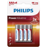 Philips Baterii Power Alkaline AAA Phil-LR03P4B/10, 1.5V, 4 tk, leelistehnoloogia, 0% kahjulikke metalle
