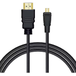 Savio HDMI-kaabel CL-40/M, 2m, HDMI (M)-micro HDMI (M), Ethernet, 4K, 3D, Deep Color, ARC, kullatud pistikud