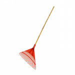 Dārza lapu grābeklis ar 22 zobiņiem, koka kāts, darba platums 50 cm, AW60222, AWTOOLS
