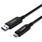Lindy USB 3.2 Type A kuni C kaabel 43396 25m, 5Gbps, 1x USB A isane, 1x USB C isane, must