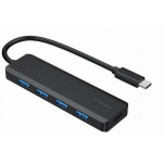 Gembird USB keskjaam UHB-CM-U3P4P-01 4-portine USB 3.1 Type-C, 5 Gbps, must, toite keskjaam